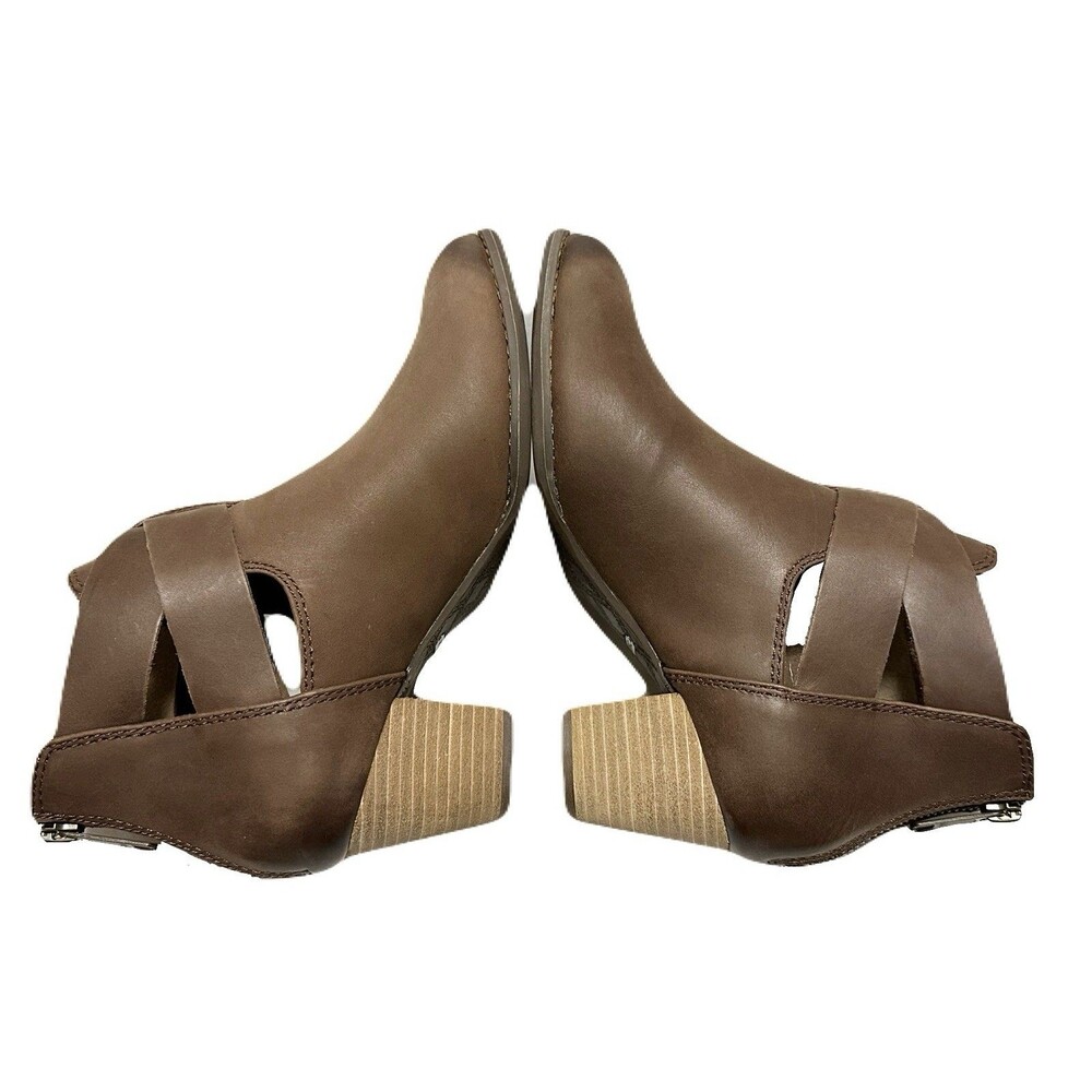 Vionic Rory Womens Size 6.5 Upright Ankle Boot Brown Leather Arch Support Insole - Picture 6 of 9